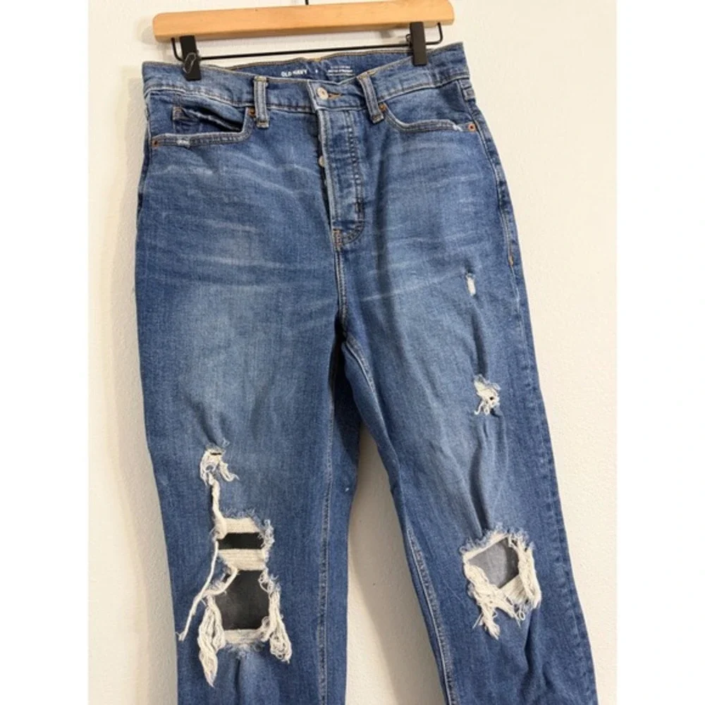 Old Navy - Extra High Rise Sky-Hi‎ Straight Medium Wash Denim Jeans Size 8